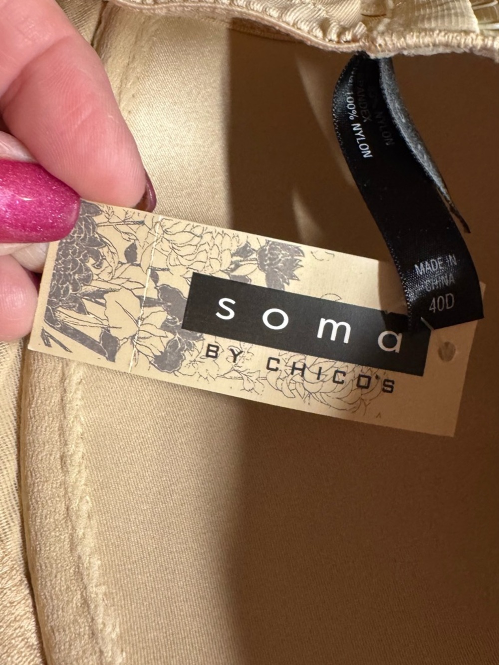 NWT Soma by Chico's Dark Nude Full Coverage Underwire Bra - 40D    #12 - Picture 6 of 7